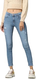 ONLY ONLDAISY REG Push Up SK ANK DEST Box Bleu Denim Femme
