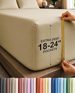 CGK Linens Double Fitted Sheet, Beige