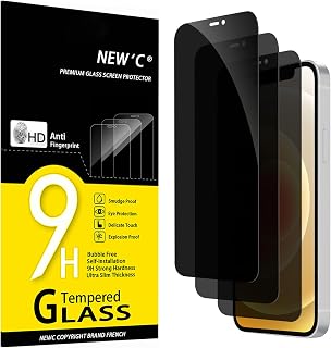 NEW'C Anti-Spy Tempered Glass Screen Protector for iPhone 12/12 Pro