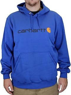 Carhartt Herren Sweatshirt Signature Logo Hooded Sweatshirt Heather Grey