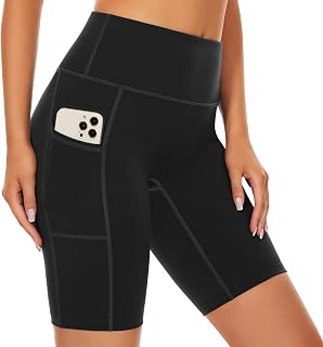 SIMIYA Cycling Shorts Women High Waist Short Leggings with Pockets | Tummy Control Gym Shorts Soft Comfort Pants Stretch Tights for Running Gym Yoga
