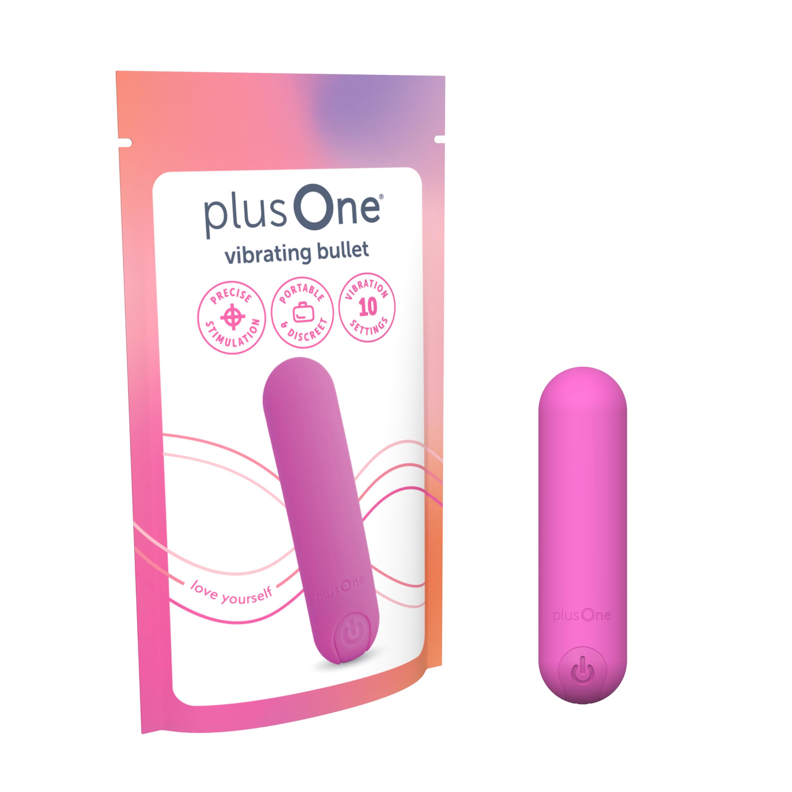 plusOne Bullet Vibrator for Women - Silicone Mini Vibrator, Pink Mini | Sex Toy 