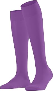 FALKE Women's Cotton Touch Knee-High Socks Breathable Extra-Soft On Skin Long Plain Elegant excellent Colours Flat Seam In The Toe Area For Dress Casual Business Looks 1 Pair