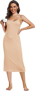 Sopesil Women's Long Lingerie Nightgown Modal Petticoat Under Dress Adjustable Shoulder Strap Elegant Sexy Women's Dress Bottoms