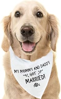 PUPTECK Triangle Dog Bandana Engagement Wedding Photo Prop for Small Medium Large Dogs