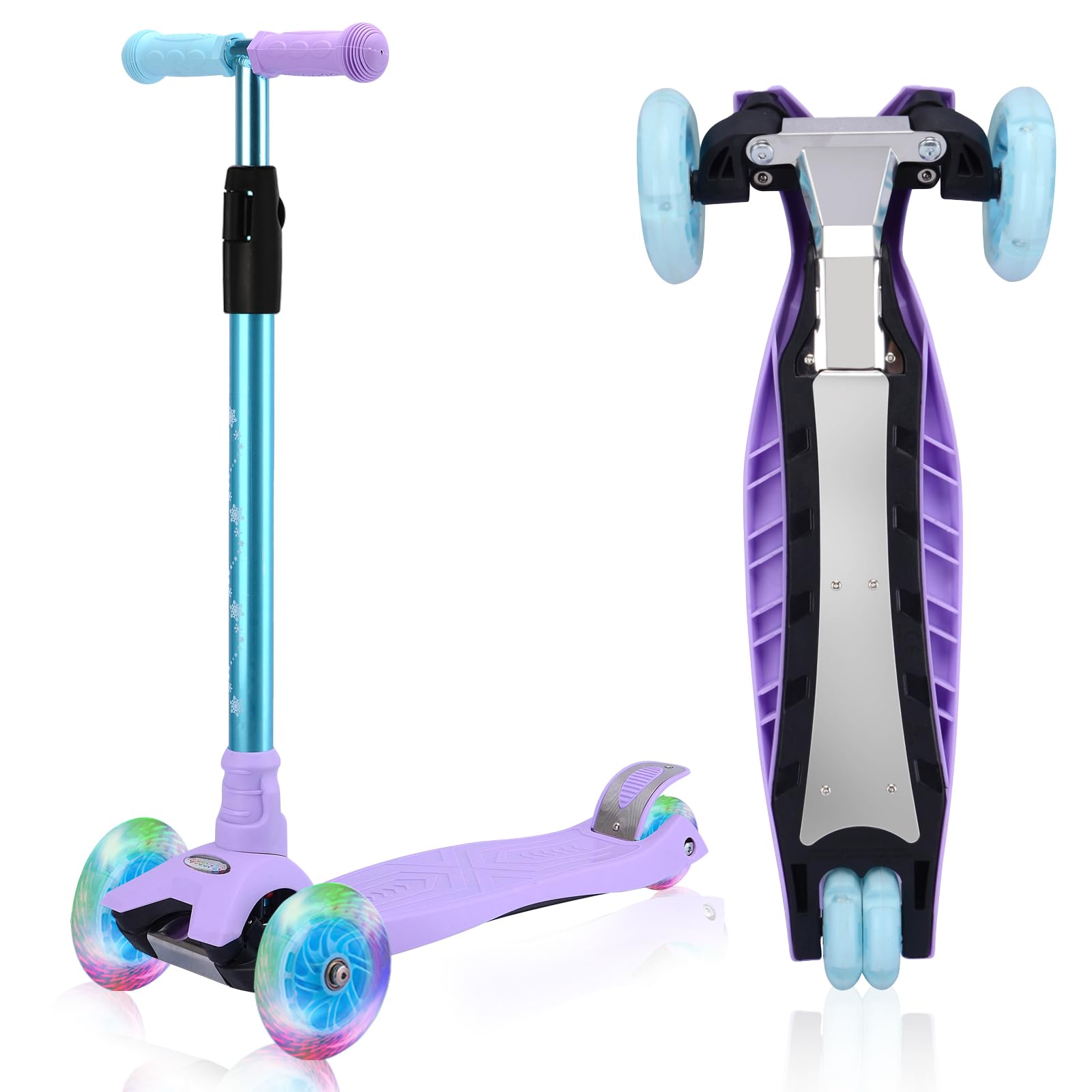 3 Wheel Scooter for Kids Ages 6-12,Kids Scooter with Light Up Wheels, Sturdy Dec