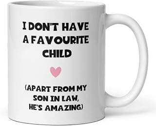 Confidently Quirky - Favourite Child Son In Law White Mug, Funny Mother in Law Birthday Gift, Joke Girlfriend's Mum Gift, Mother In Law Mother's Day