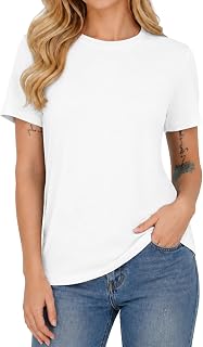 AIYINO Womens Plain T Shirts Everyday Basic Tee Casual Spring Summer Tops