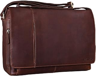 STILORD Vintage Shoulder Bag Leather for Men and Women Messenger Bag XL Cross-Body for 15.6 inches Laptop MacBooks in Genuine Buffalo Leather