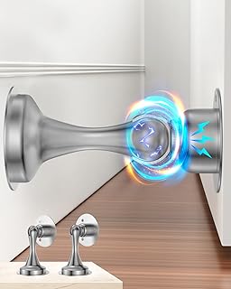Door Stoppers Magnetic Door Catch Door Stop Holder Doorstop Keep Door Open | 2-Pack Stainless Steel Floor & Wall Mounted Door Stoppers with Adhesive Tape or Screws, No Drill Door Stops for Inside Door