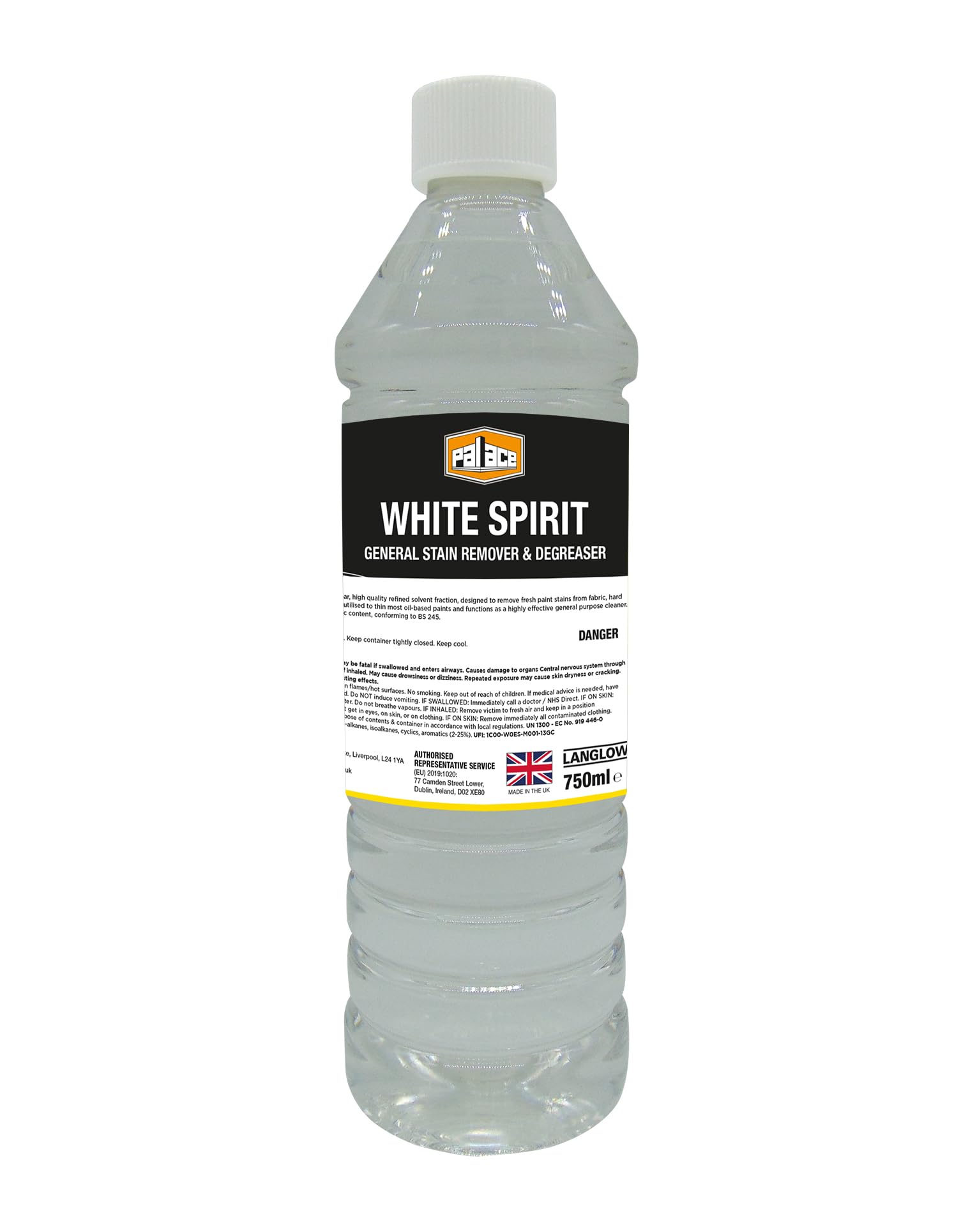 Palace White Spirit 750ml, Paint Thinner and Paint Brush Cleaner, BS 245 | Thins