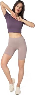 SOFTSAIL Women's Cycling Shorts Cotton High Waist Abdominal Control Yoga Gym Sports Trousers Women's Short Figure Shaping Breathable Elastic