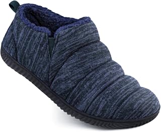 Zizor Men's Warm Winter Slippers Memory Foam Indoor Outdoor House Shoes
