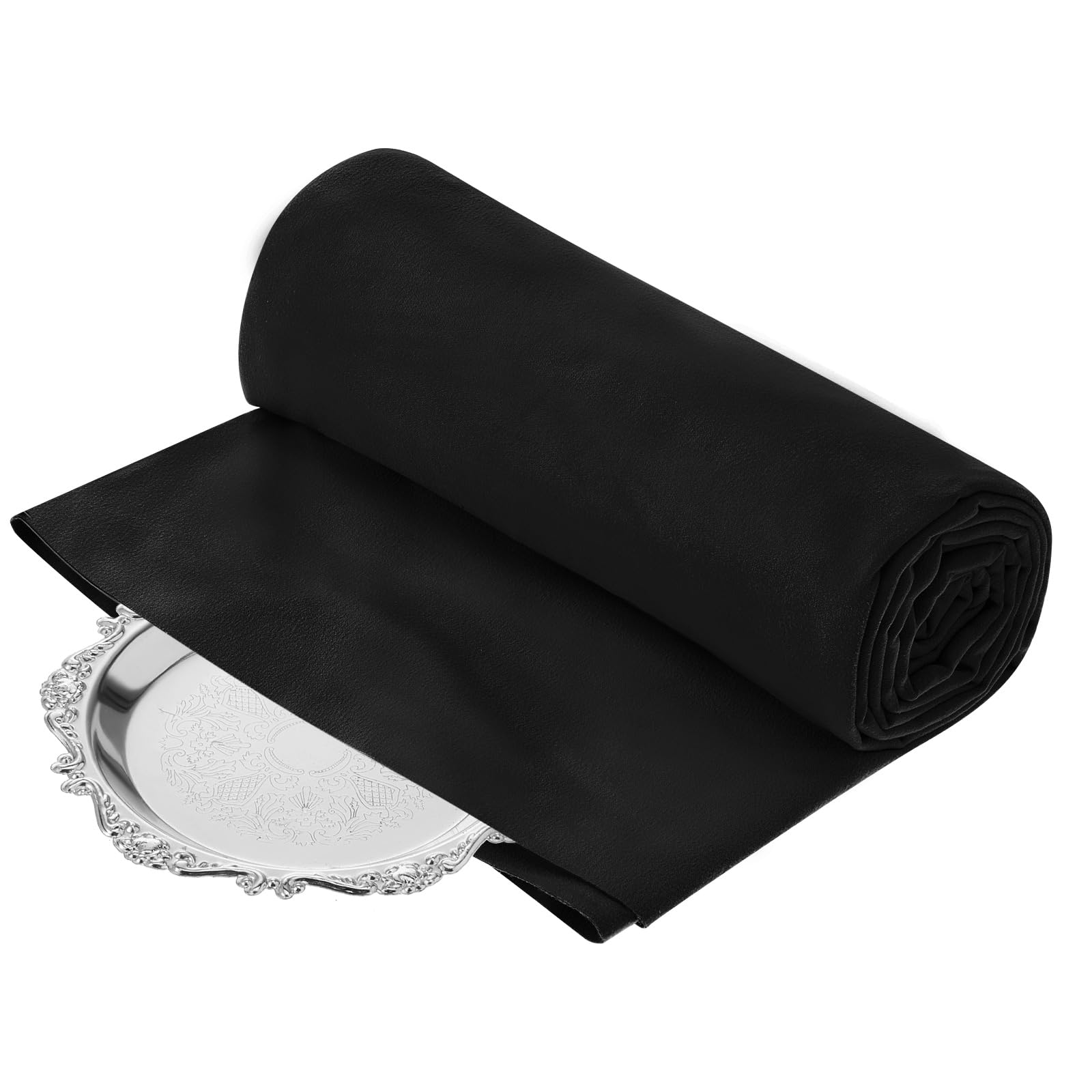 Jecery 1.1 Yard Anti Tarnish Silver Cloth by the Yard, Black | Luxury Jewelry Si