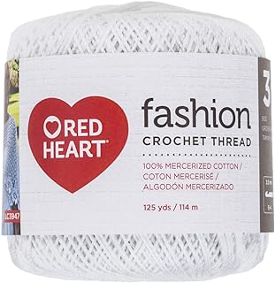 Red Heart Fashion Crochet, Thread Size 3, White