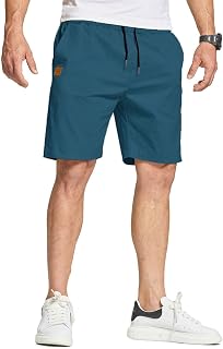 JustSun Men's Summer Shorts with Pockets Lightweight Cotton
