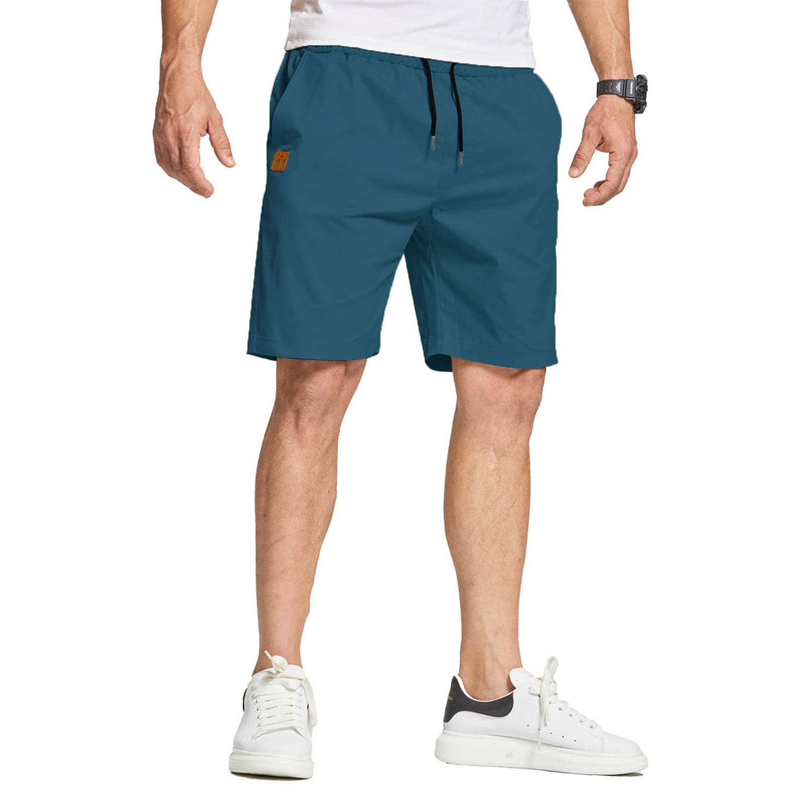 JustSun Men's Summer Shorts with Pockets Lightweight Cotton