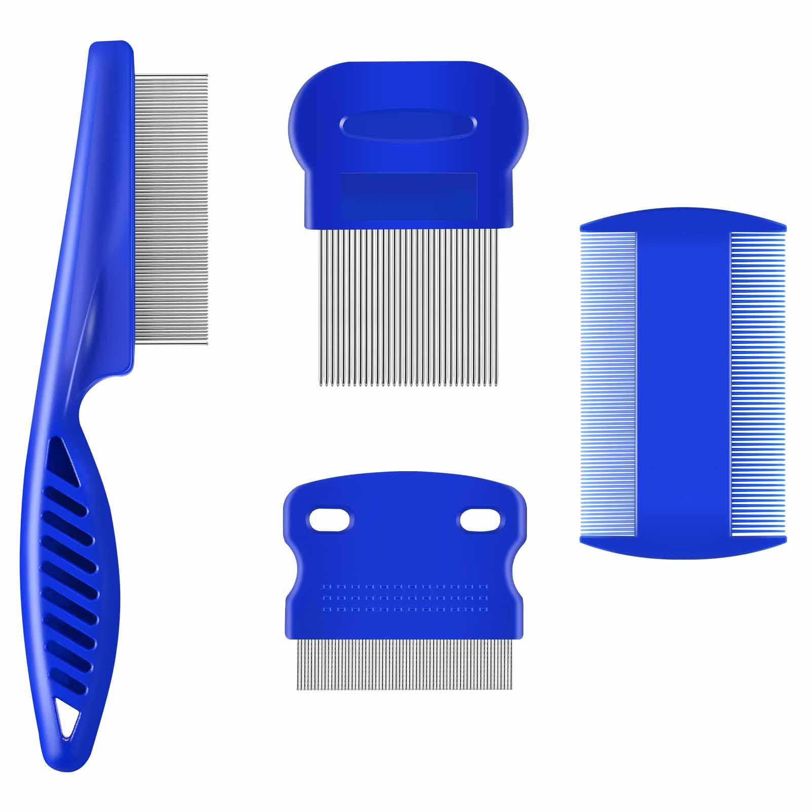 4 Pack Pet Flea Comb, Lice Tick Dog Cat Grooming Comb, Stainless Steel | Fine To