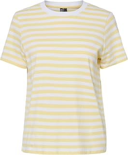 PIECES Pcria SS tee Stripes Noos BC T-Shirt for Women
