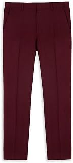 Mens Plaid Dress Pants Hidden Expandable Waist Business Trousers