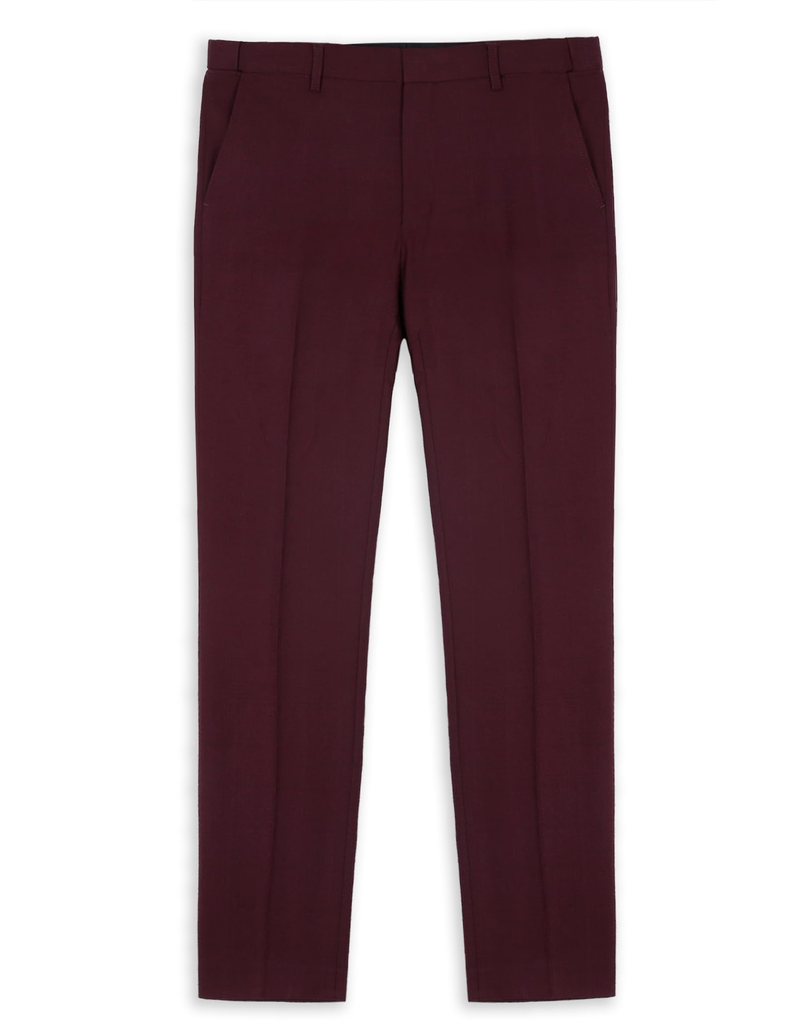 Mens Plaid Dress Pants Hidden Expandable Waist Business Trousers