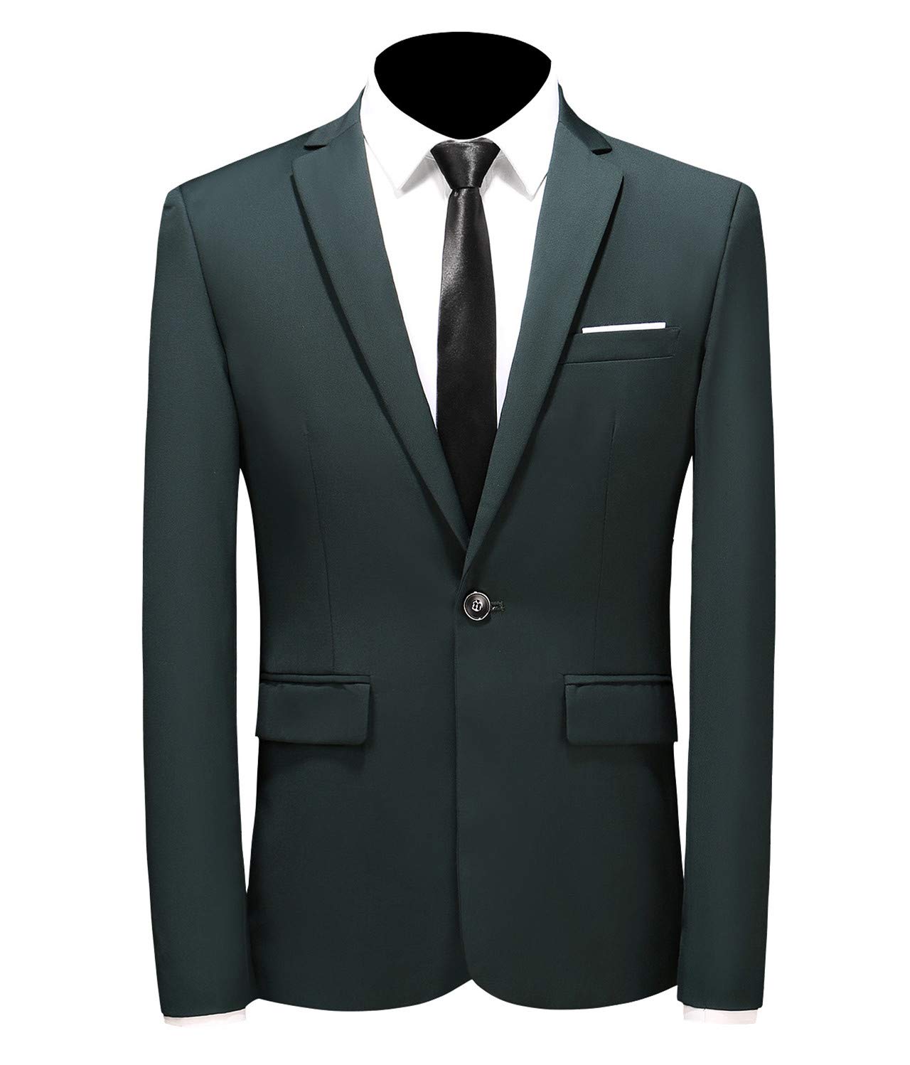 MOGU Mens Jacket with Single Button Lapel Blazer for Men Slim Fit Casual