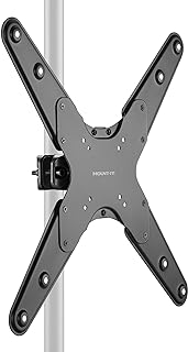 Mount-It! TV Pole Mount, Fits 32" to 55" Screens, Universal VESA 75x75 to 400x400, Full-Motion Tilt, Swivel & Rotate, Clamps to 1.1" - 1.96" Diameter Poles, Ideal for Gazebos, Trade Shows, & POS