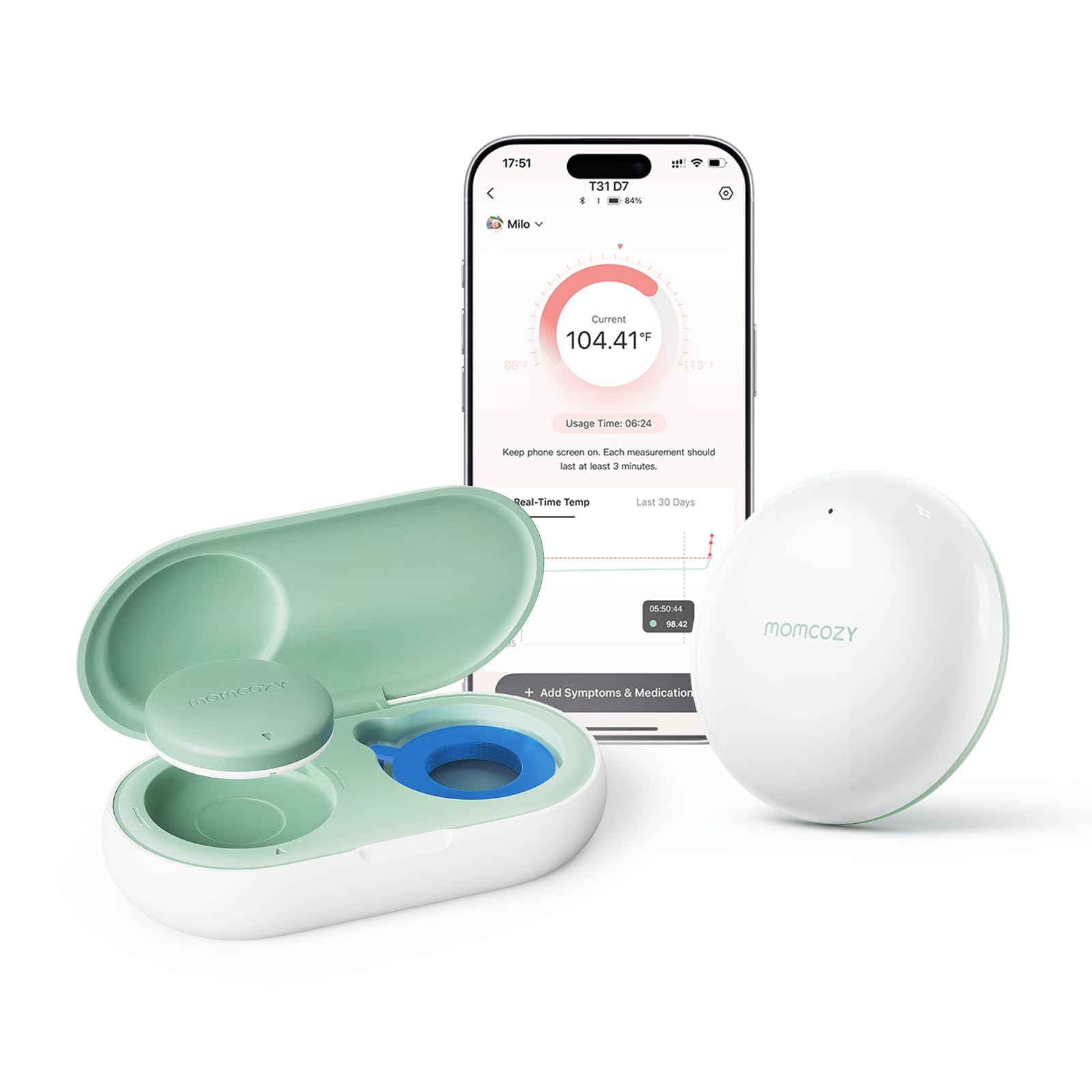 Momcozy Smart Baby Thermometer for Family with CozyLink Signal Booster | Thermom