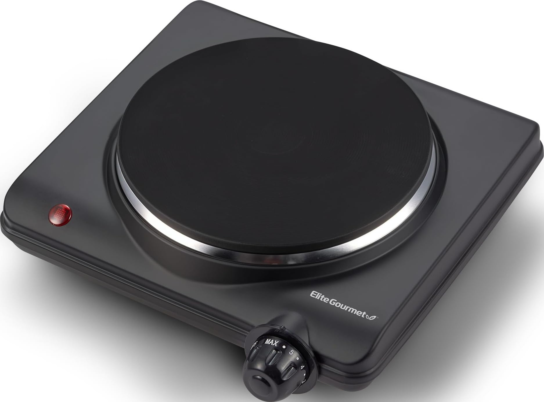 Elite Gourmet Electric Burner, 1000W Cast Iron Hot Plate, 7 Heat Settings | Port