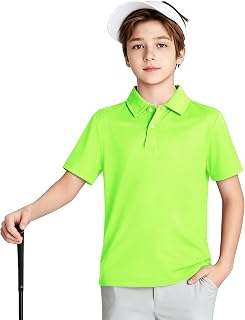 2T to Youth Boys' Performance Polo Kids Collared Golf Shirt School Uniform UPF 50+ Dry-Fit