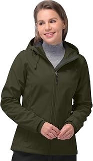 33,000ft Softshell Jacket Women Warm Fleece Lined Jacket Lightweight Hooded Windproof Outdoor Hiking Jacket