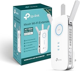 TP-Link RE550 AC1900 WiFi Extender Booster WiFi Booster | Gigabit Port, EasyMesh Compatible, 3 External Antennas, Works with Any WiFi Router, App Control Easy Setup, UK Plug