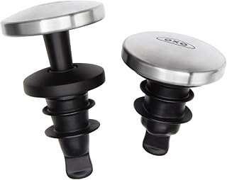 OXO Steel Leakproof Expanding Wine Stopper, 2-Pack | 2-Pack, Airtight Seal, Preserves Wine, Storing Open Bottles, Keep Wine Fresh in the Fridge, Bar Essentials, Cocktail Kit