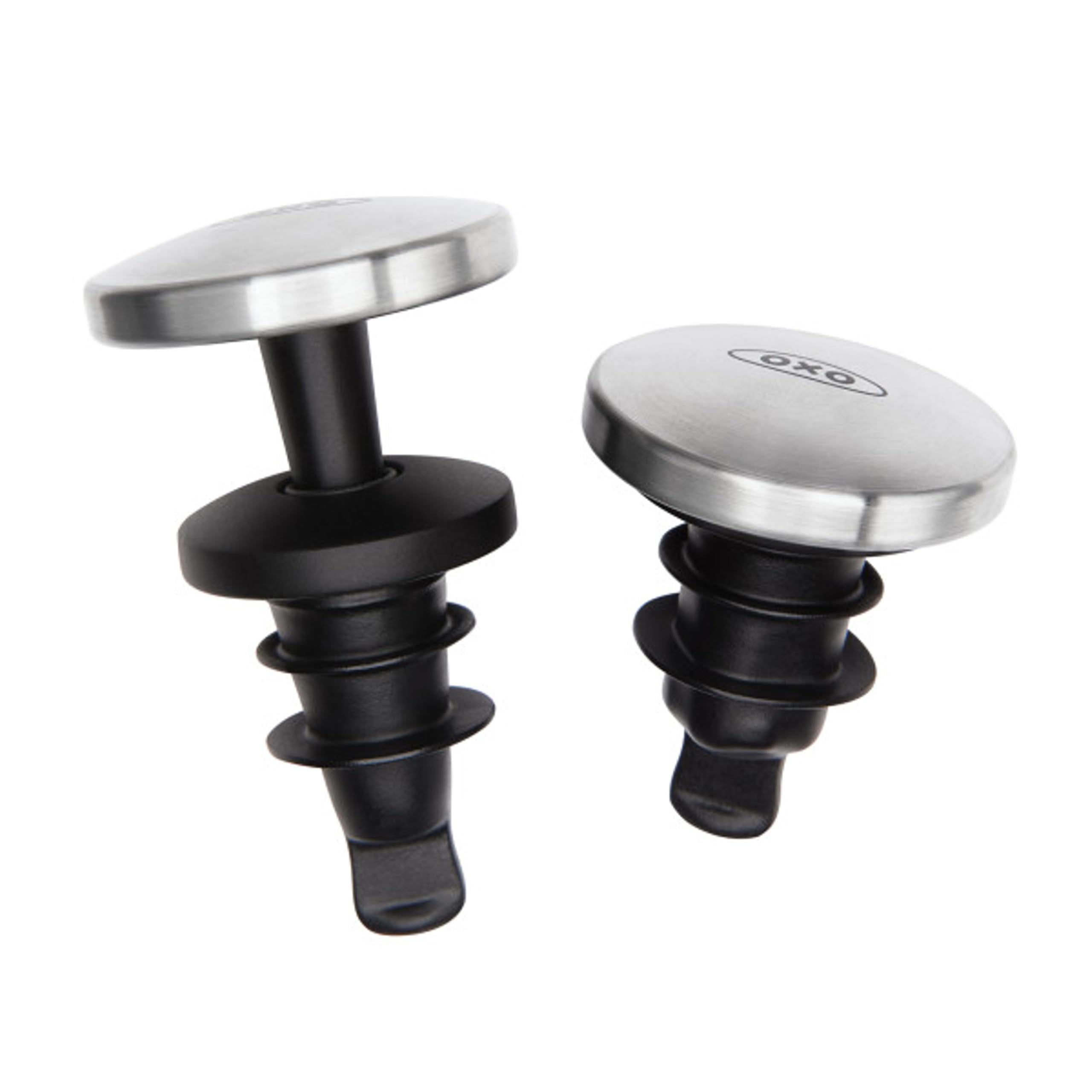 OXO Steel Leakproof Expanding Wine Stopper, 2-Pack | 2-Pack, Airtight Seal, Pres
