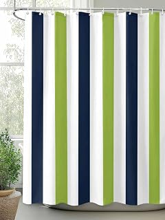 Navy Blue Green Shower Curtain Set with Hooks Waterproof Fabric Bathroom Bathtub Decoration Home Accessories 72x72 Inch