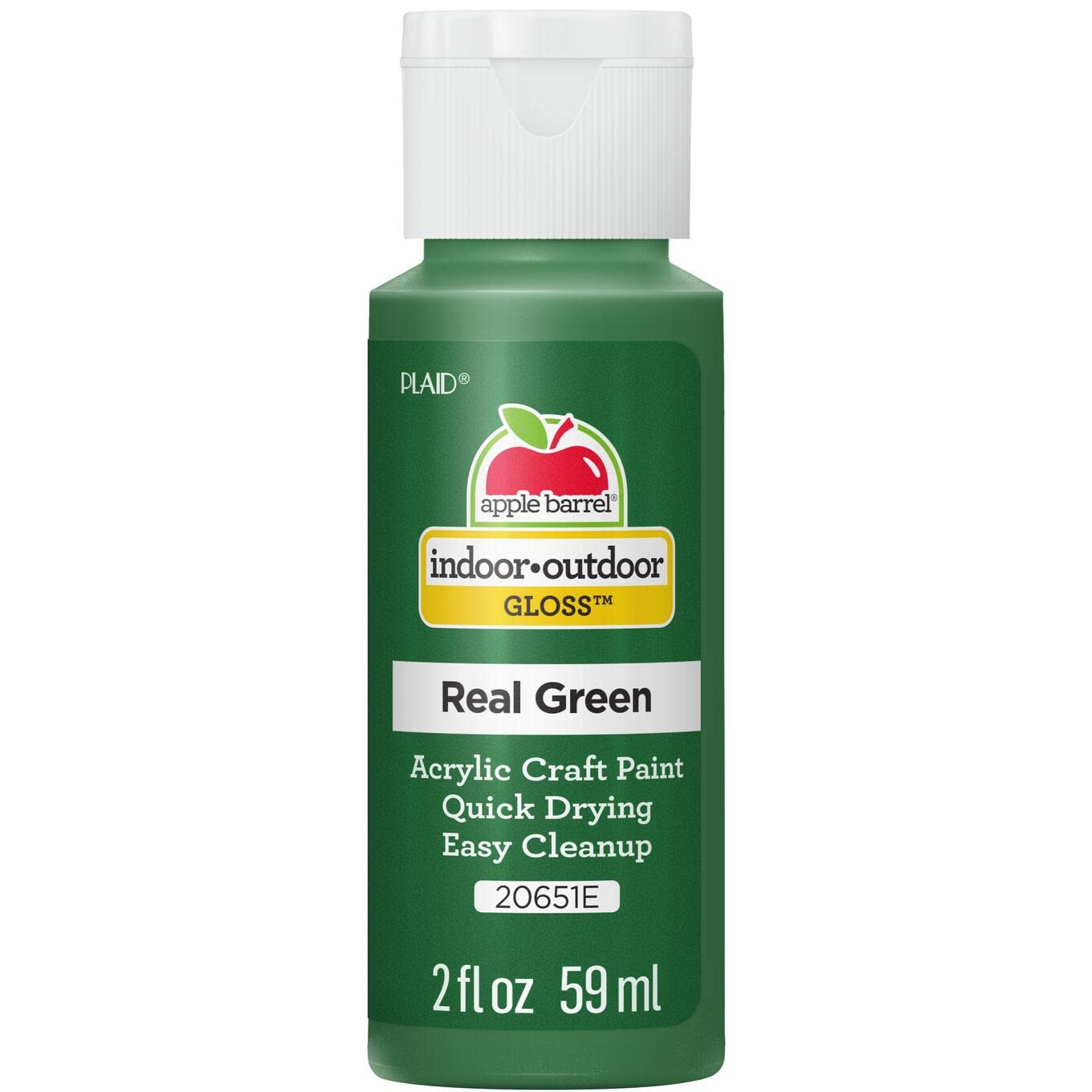 Apple Barrel Gloss Acrylic Paint in Assorted Colors (2-Ounce), 20651 Real Green