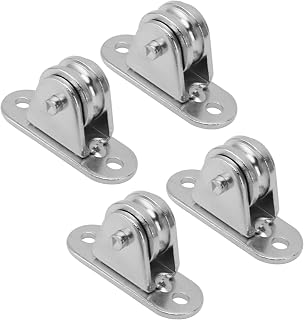 Generic 4 Pack Small Fixed Pulley Stainless Steel Pulley with 176 lbs Load Capacity for Sliding Gate DIY Equipment Wire Rope