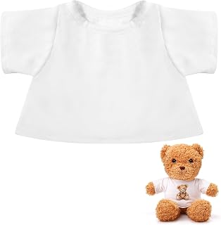 Litherr S Sublimation Stuffed Bear Clothes Shirt Fit 8-12 Inch Plush Animal Tiny Blank Stuffed Animal Tshirt Easy Matching Doll Accessory Make Your Unique Stuffed Doll Outfit