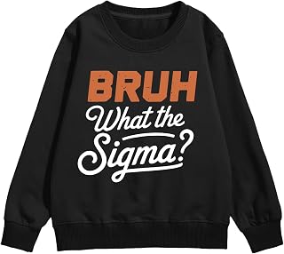 Boys Graphic Sweatshirts Bruh What the Sigma Funny Hoodies for Teen Boy Kids Long Sleeve Pullover Shirt 5-13 Years
