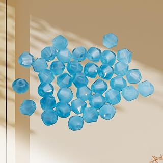 Colorful Bicone Beads for Jewelry Making DIY Accessories Faceted Loose Spacer Beads Light Blue Non Transparent About 95~100pcs