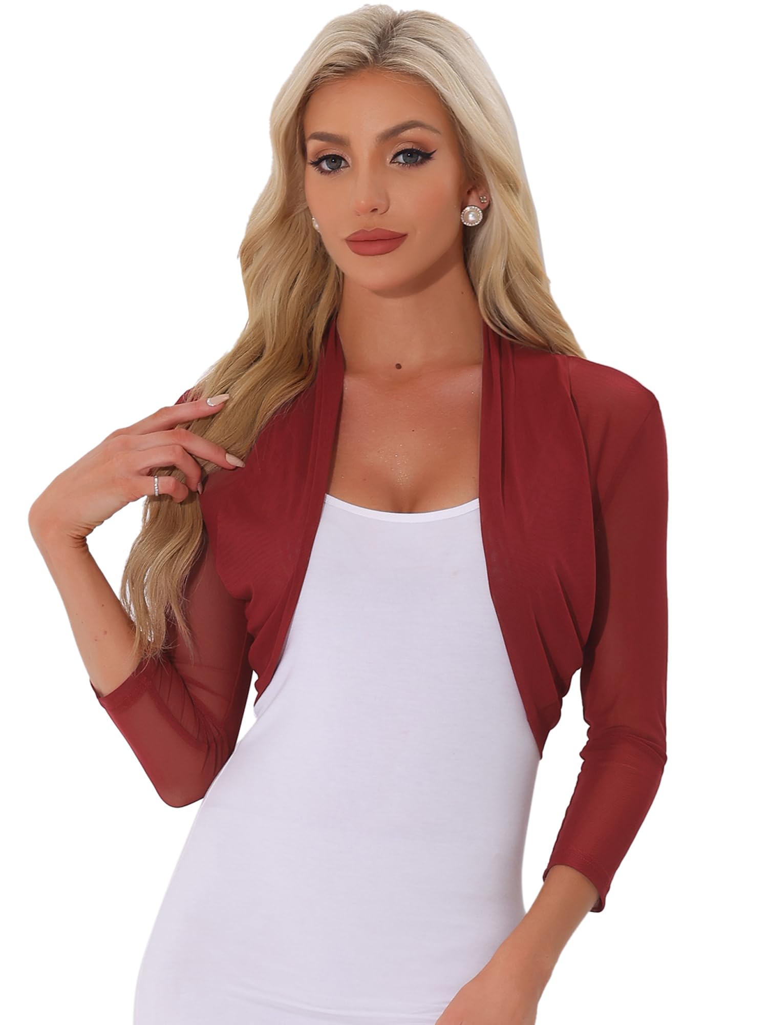 Allegra K Mesh Shrug Belero Women's Short Bolero Cardigan (Pack of 1)