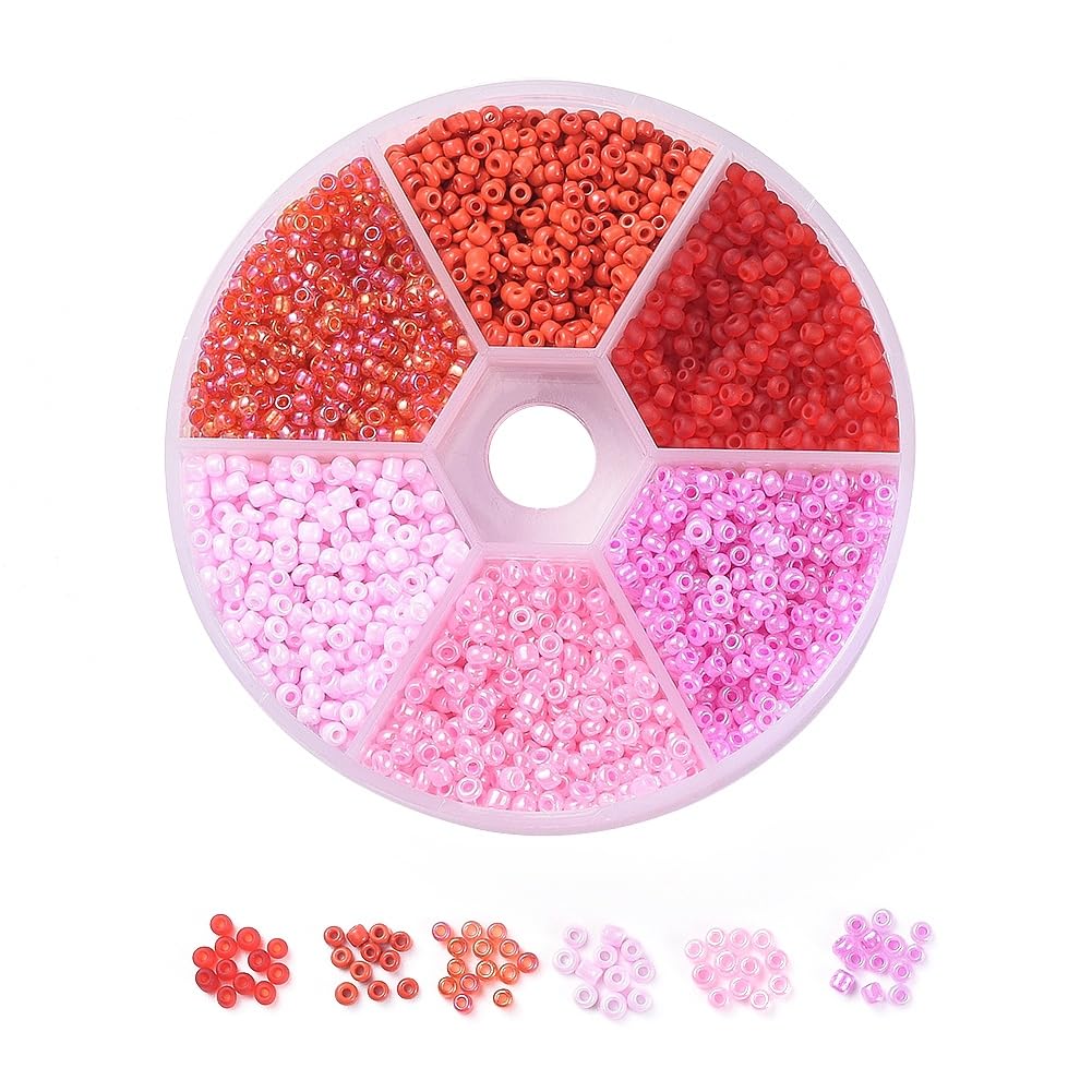 600pcs Glass Beads 6/0 Round Glass Beads for Jewelry Making 4mm Small Round Glas