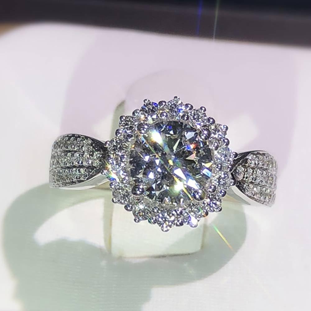 Gorgeous Sparkly Wedding Proposal Ring for Women with Cubic Zirconia