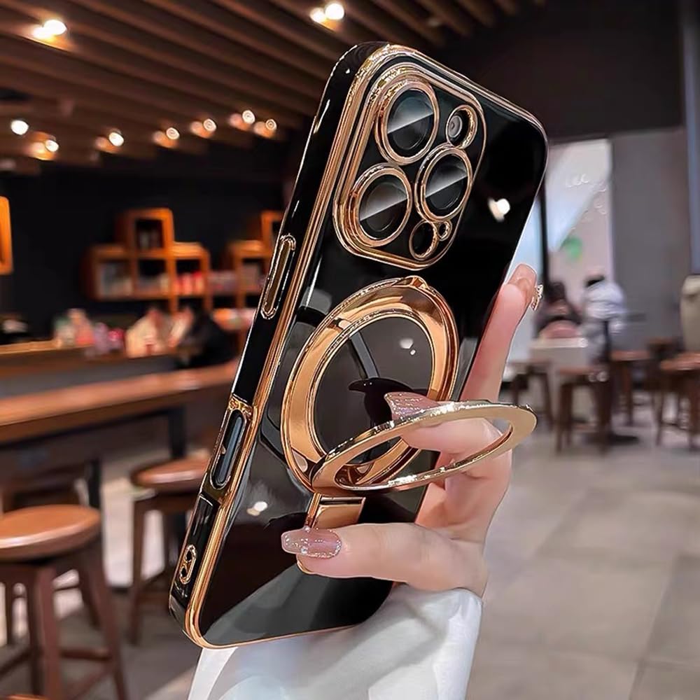 QSIETSPY Magnetic Invisible Stand for iPhone 15 Pro Case 6.1" Compatible with Ma