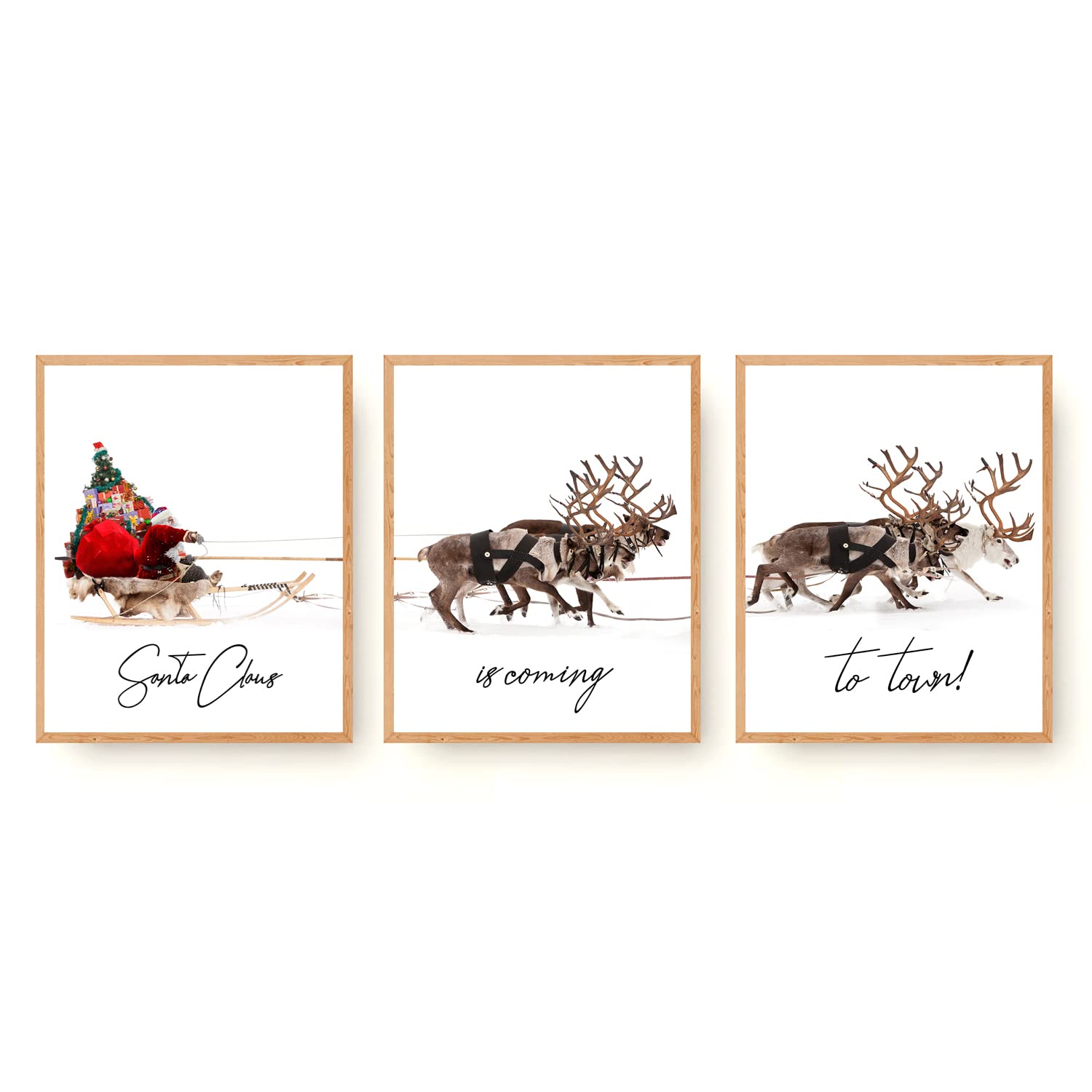 Christmas Wall Art Prints Set of 3 Canvas Artwork Posters Aesthetic Pictures Win