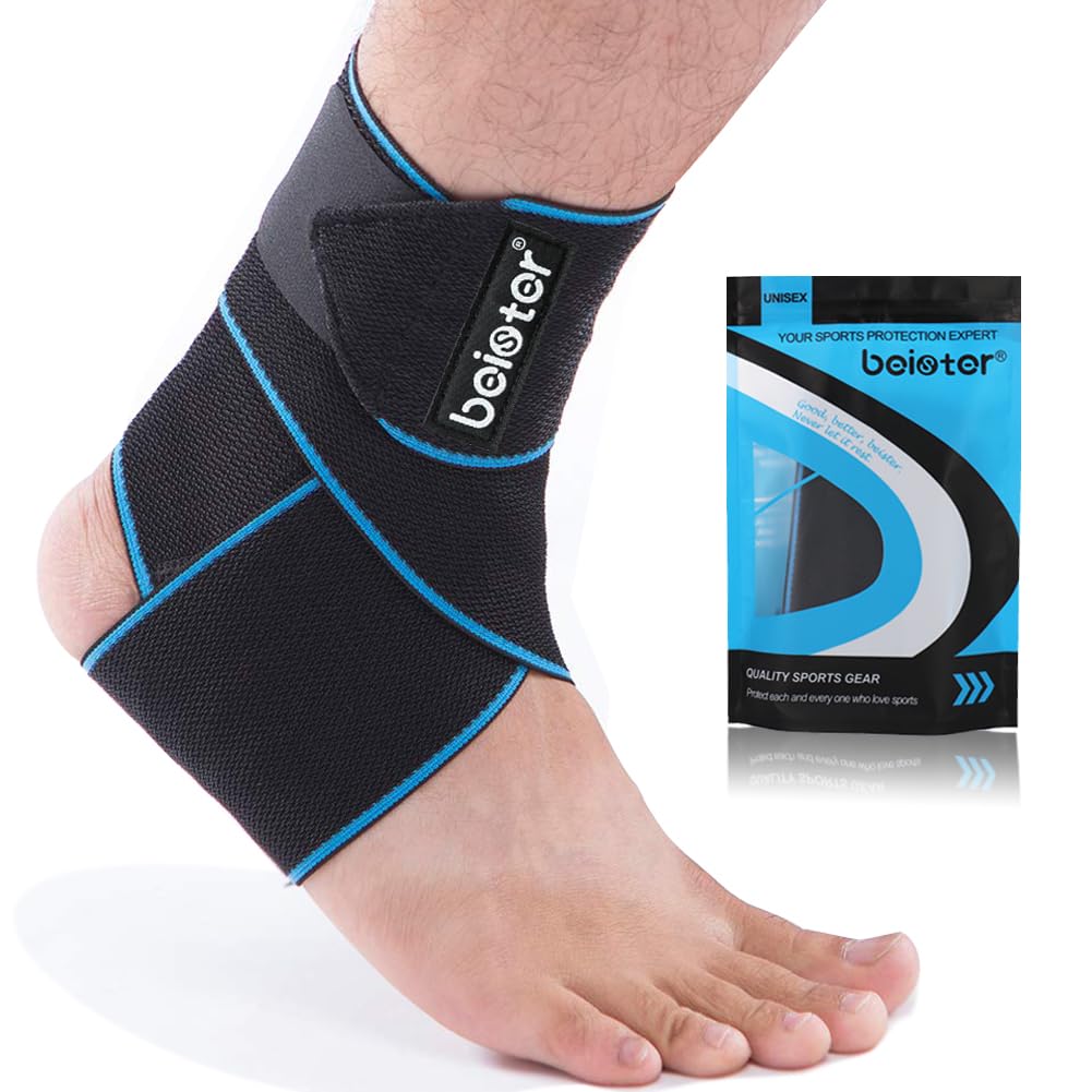Beister Adjustable Compression Ankle Brace, Elastic Foot Support Wrap, Sprains F
