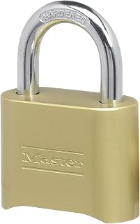 Master Lock Combination Padlock Outdoor Brass Lock, Gate Lock 2-Inch 175D | Resettable 4-digit Combination Lock For Gates, Storage Lock, Security Lock, Solid Brass Body, For Indoor and Outdoor Use