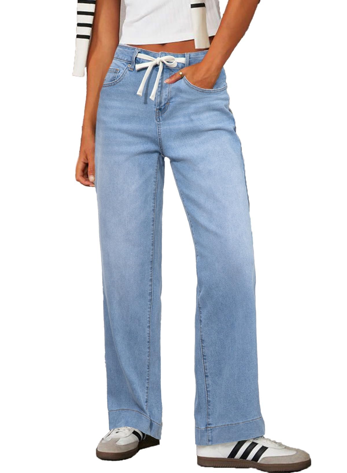 SIDEFEEL Womens Wide Leg Jeans High Waisted Stretchy Denim Pants