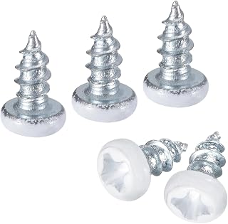White Carbon Steel Pan Head Self Tapping Screws for Woodworking #3 x 0.5cm (Pack of 25, Silver Blue)