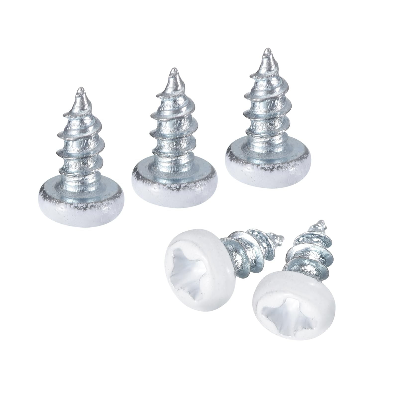 White Carbon Steel Pan Head Self Tapping Screws for Woodworking #3 x 0.5cm (Pack